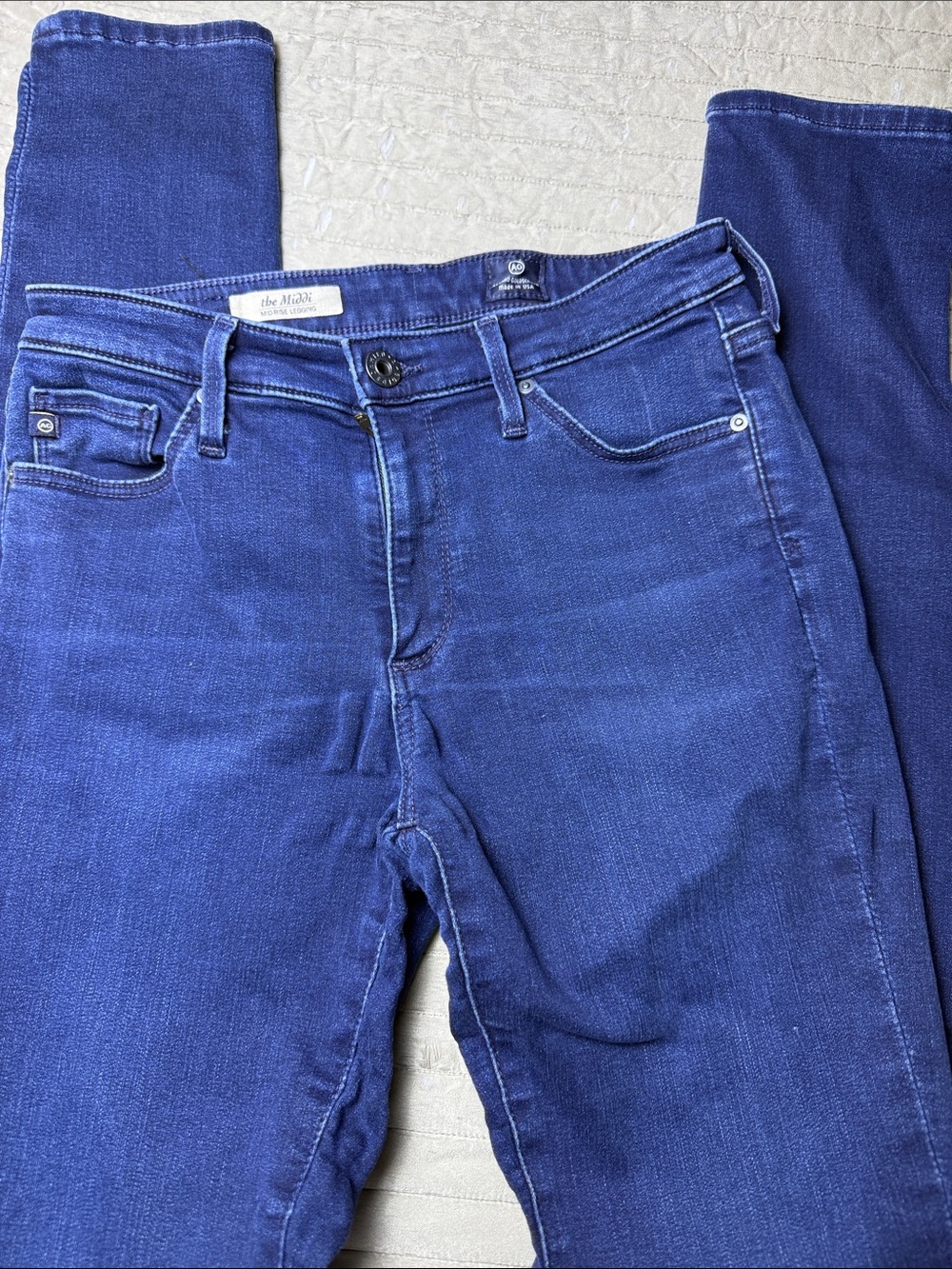Women's Blue Stretch Mid-Rise Jeans